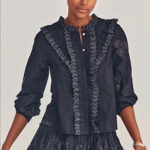 LoveShackFancy Bloomfield blouse - Black (small)